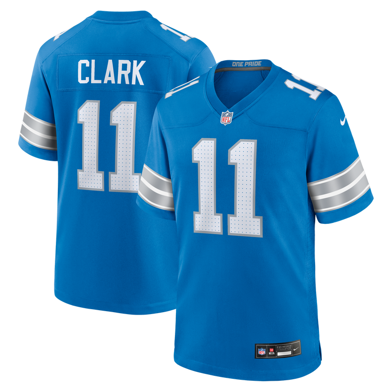 Detroit Lions Damone Clark Nike Blue Team Game Jersey