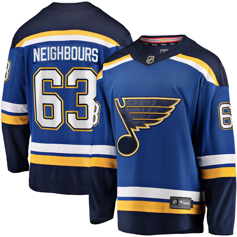 St. Louis Blues Jake Neighbours Fanatics Blue Home Premier Breakaway Player Jersey