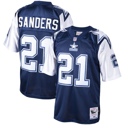 Dallas Cowboys Deion Sanders Mitchell & Ness Navy Big & Tall 1995 Retired Player Replica Jersey