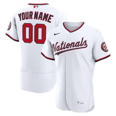 Washington Nationals Nike White Home Authentic Custom Jersey