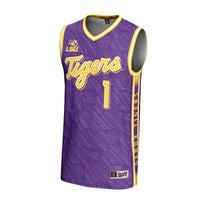 #1 LSU Tigers GameDay Greats Lightweight Highlight Print Basketball Jersey - Purple