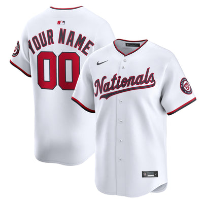 Washington Nationals Nike White Home Limited Custom Jersey