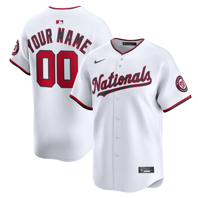Washington Nationals Nike White Home Limited Custom Jersey