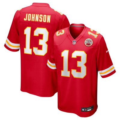 Kansas City Chiefs Nazeeh Johnson Nike Red Game Player Jersey