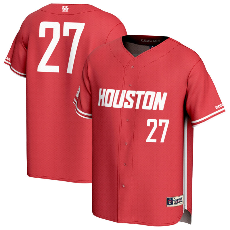 #27 Houston Cougars GameDay Greats Adult Lightweight Collegiate Baseball Fashion Jersey - Red