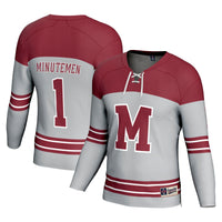 #1 UMass Minutemen GameDay Greats Hockey Fashion Jersey - Gray