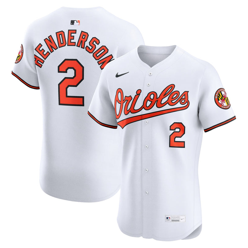 Baltimore Orioles Gunnar Henderson Nike White Home Elite Jersey
