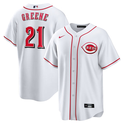 Cincinnati Reds Hunter Greene Nike White Home Replica Jersey