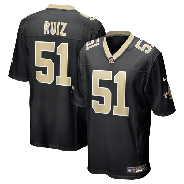 New Orleans Saints Cesar Ruiz Nike Black Player Game Jersey