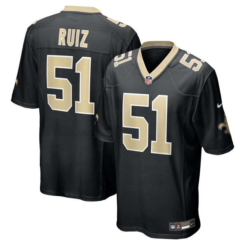 New Orleans Saints Cesar Ruiz Nike Black Player Game Jersey