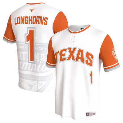 Texas Longhorns GameDay Greats 2026 NCAA Softball National Champions Lightweight Commemorative Softball Jersey - White