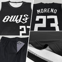 Custom Black White Round Neck Basketball Uniform Jersey