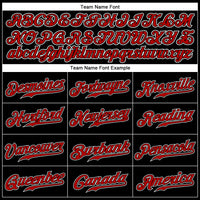 Custom Black Red Pinstripe Red-White Authentic Baseball Jersey