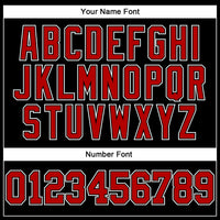 Custom Black Red Pinstripe Red-White Authentic Baseball Jersey