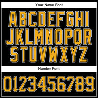 Custom Black Gold Pinstripe Gold-White Authentic Baseball Jersey