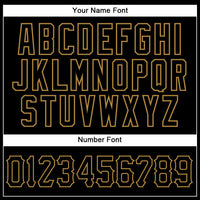 Custom Black Old Gold Pinstripe Black Authentic Baseball Jersey