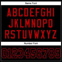 Custom Black Black-Red Mesh Authentic Football Jersey