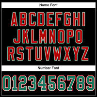 Custom Black Kelly Green-Red Mesh Authentic Football Jersey