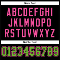 Custom Black Neon Green-Pink Mesh Authentic Football Jersey