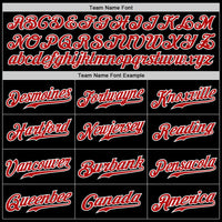 Custom Black Red Pinstripe Red-White Authentic Baseball Jersey