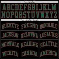 Custom Black Kelly Green-Red Authentic Throwback Basketball Jersey