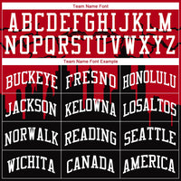 Custom Black White-Red Round Neck Sublimation Basketball Uniform Jersey
