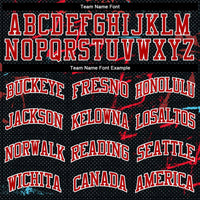 Custom Black Black-Red Round Neck Sublimation Basketball Uniform Jersey