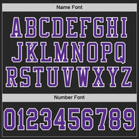 Custom Black Purple-White Mesh Authentic Football Jersey