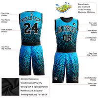Custom Blue Black-White Round Neck Sublimation Basketball Uniform Jersey