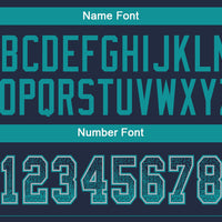 Custom Navy Teal-Gray Drift Fashion Football Jersey