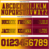 Custom Maroon Gold-Black Authentic Gradient Fashion Football Jersey