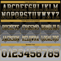 Custom Black Gray-Old Gold Authentic Gradient Square Shape 7V7 Flag Football Jersey