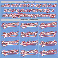 Custom Light Blue White-Red Authentic Baseball Jersey