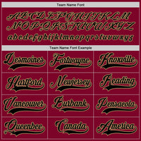 Custom Maroon Black-Old Gold Hockey Jersey