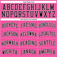 Custom Pink Black-White Authentic Throwback Basketball Jersey