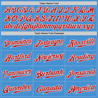 Custom Powder Blue White Pinstripe Red-White Authentic Baseball Jersey