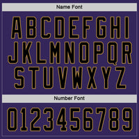 Custom Purple Black-Old Gold Hockey Jersey