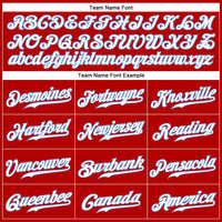 Custom Red White Pinstripe White-Light Blue Authentic Baseball Jersey