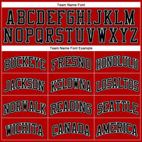 Custom Red Black Pinstripe Black-White Authentic Basketball Jersey