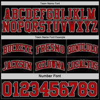 Custom Reversible Black Red-White Double Side Sublimation Basketball Set Jersey