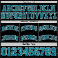 Custom Reversible Black Teal-White Double Side Sublimation Basketball Set Jersey