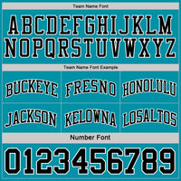 Custom Reversible Black Teal-White Double Side Sublimation Basketball Set Jersey