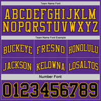 Custom Reversible Black Purple-Gold Double Side Sublimation Basketball Set Jersey