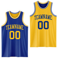 Custom Royal Gold-White Reversible Double Side Sublimation Basketball Set Jersey