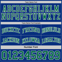 Custom Royal Kelly Green-White Reversible Double Side Sublimation Basketball Set Jersey
