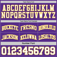 Custom Purple White-Gold Reversible Double Side Sublimation Basketball Set Jersey