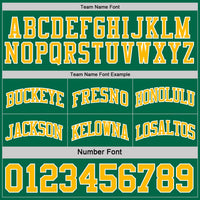 Custom Reversible Kelly Green Gold-White Double Side Sublimation Basketball Set Jersey