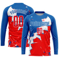 Custom Royal Red-White Sublimation Soccer Uniform Jersey