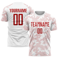 Custom White Red Sublimation Soccer Uniform Jersey