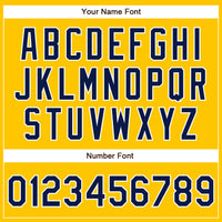 Custom Yellow Navy-White Authentic Baseball Jersey